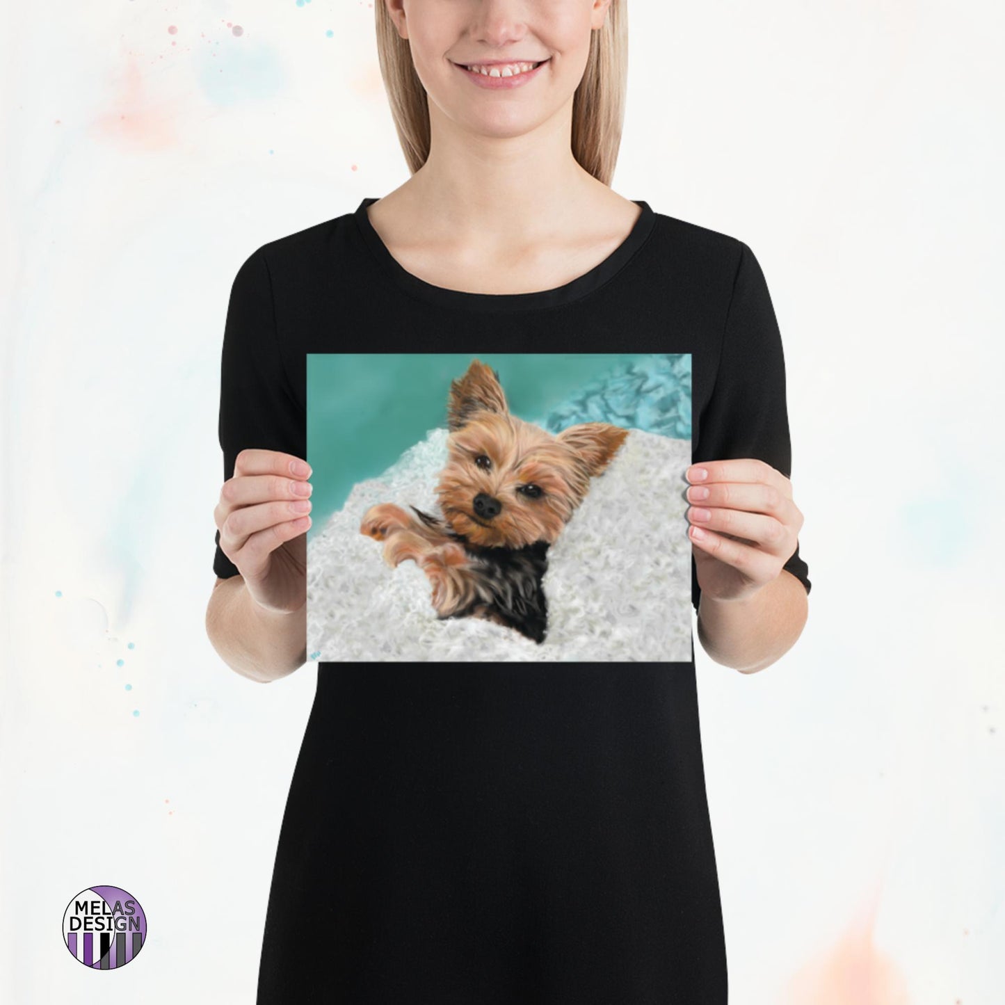 Chewie the Adorable Yorkie Art Print Drawing