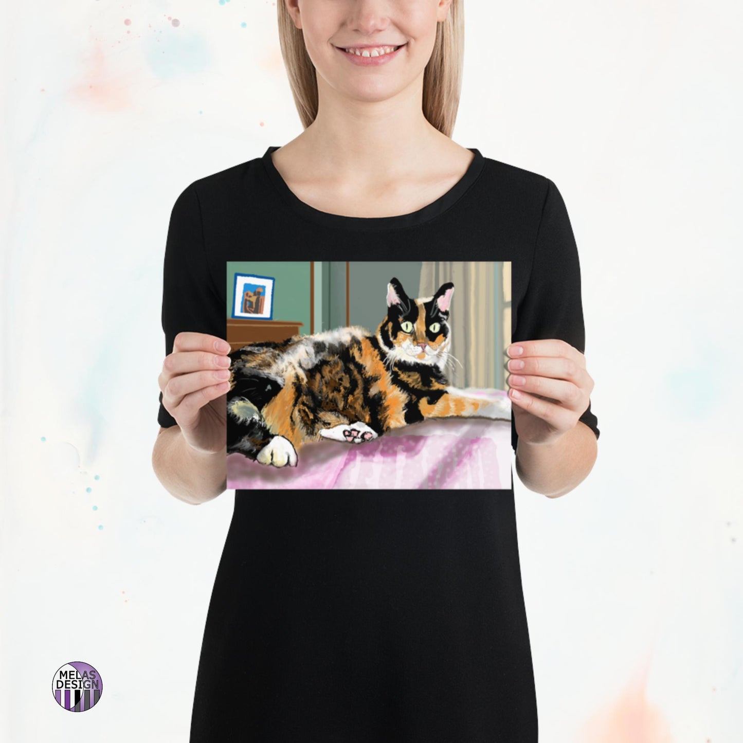 Cali Q Kitten Pet Portrait Art Print