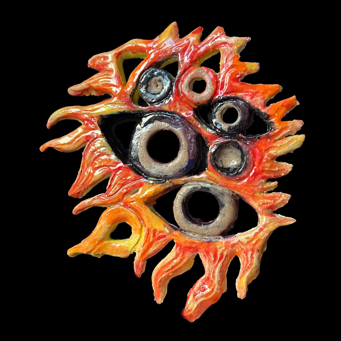 Melas Fiery October Eyes Ceramic Art for Walls