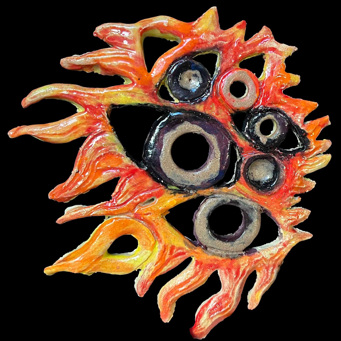 Melas Fiery October Eyes Ceramic Art for Walls