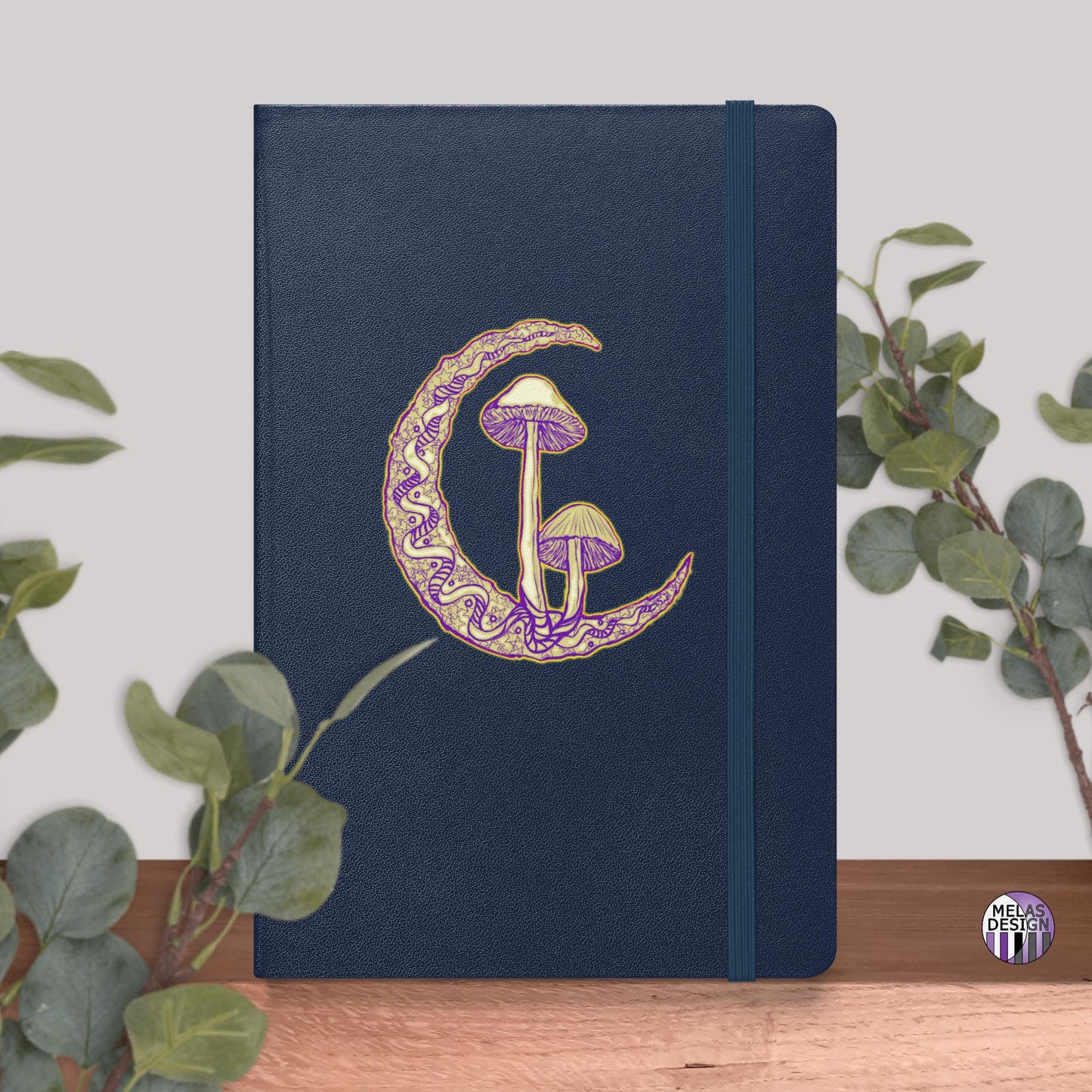 Crescent Moon and Fungi Grimoire Blank Spellbook