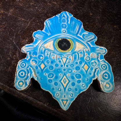 Blue Green Ceramic Effervescent Eye Wall Art