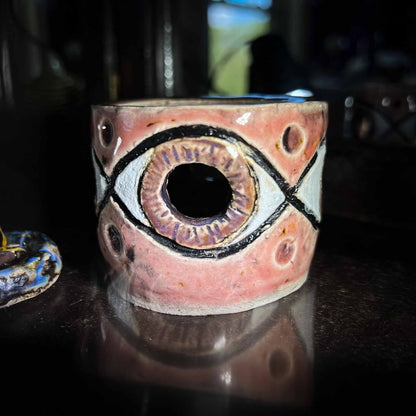 votive holder; tea light holder; Mela's Eye Collection; handmade ceramic