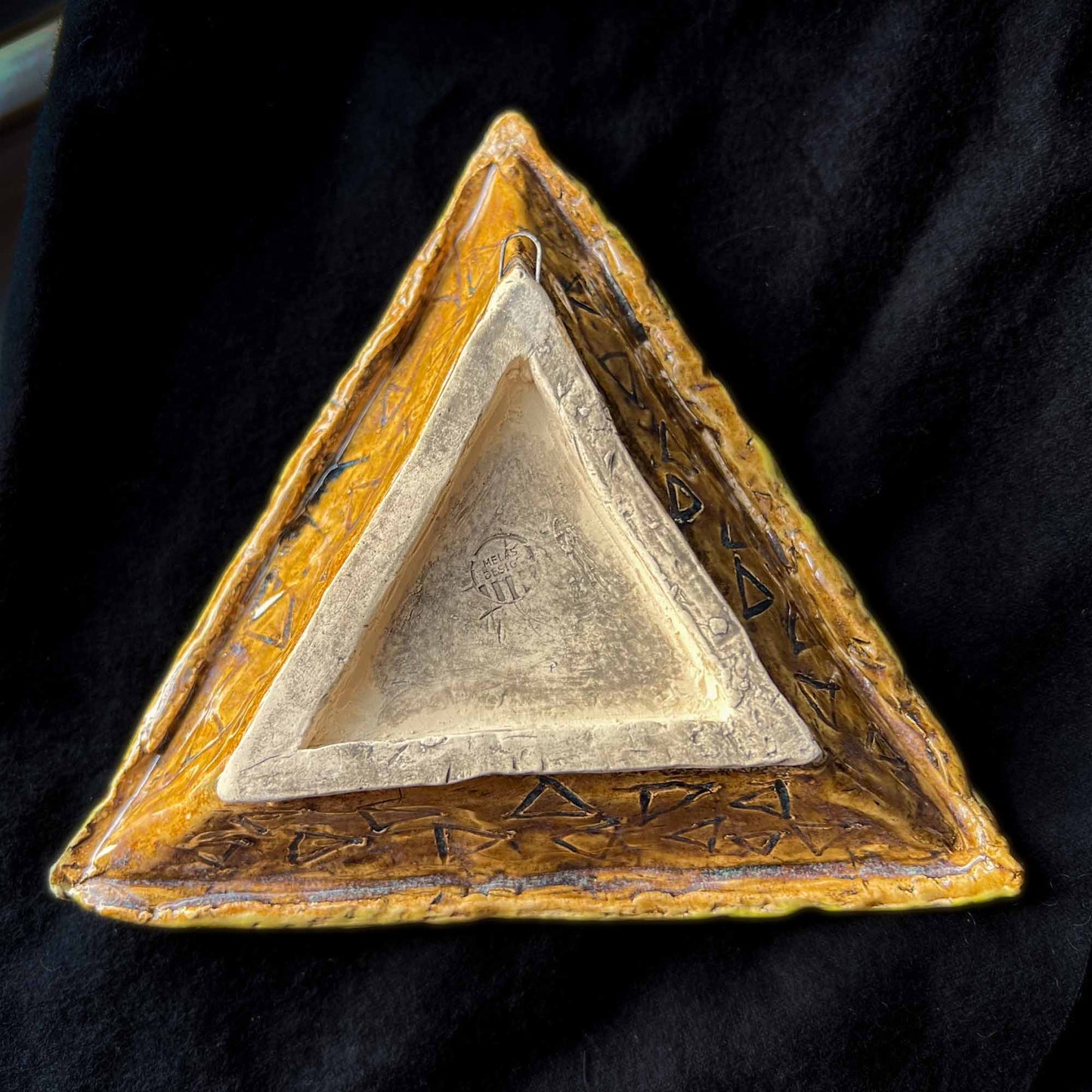 Glaring Illuminati Eye Triangle Ceramic Wall Decor Dish