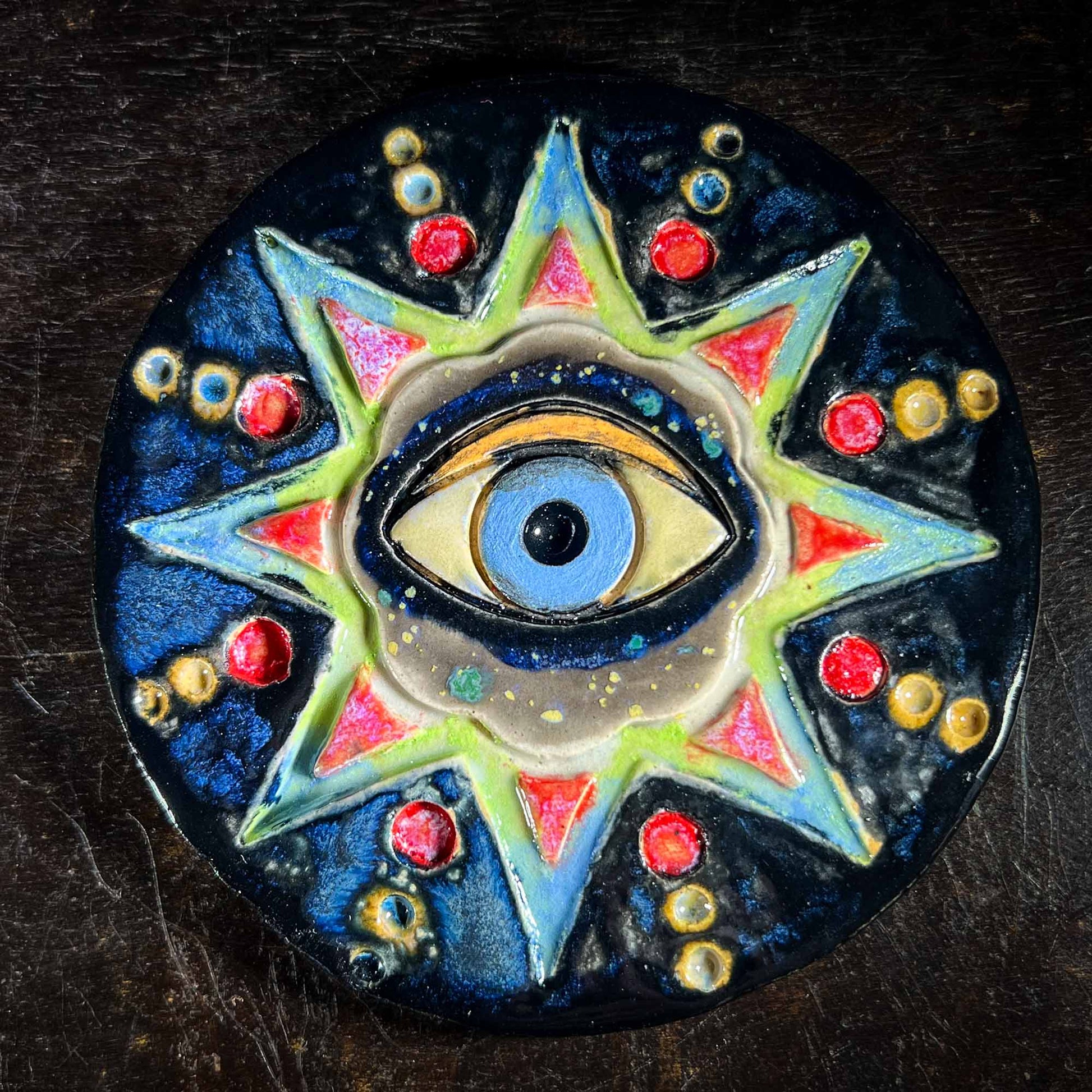 Melas Ceramic Starry Eye Mandala Wall Art; Melasdesign Handmade; Thomas WV; eye; art; wall; 