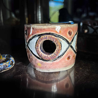 Melas Rosy Eyes Ceramic Candle Holder