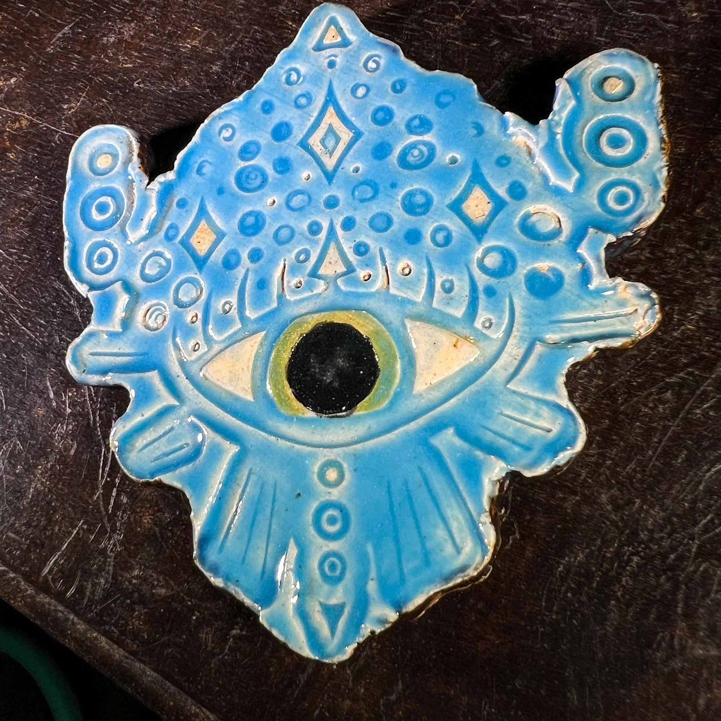 Blue Green Ceramic Effervescent Eye Wall Art