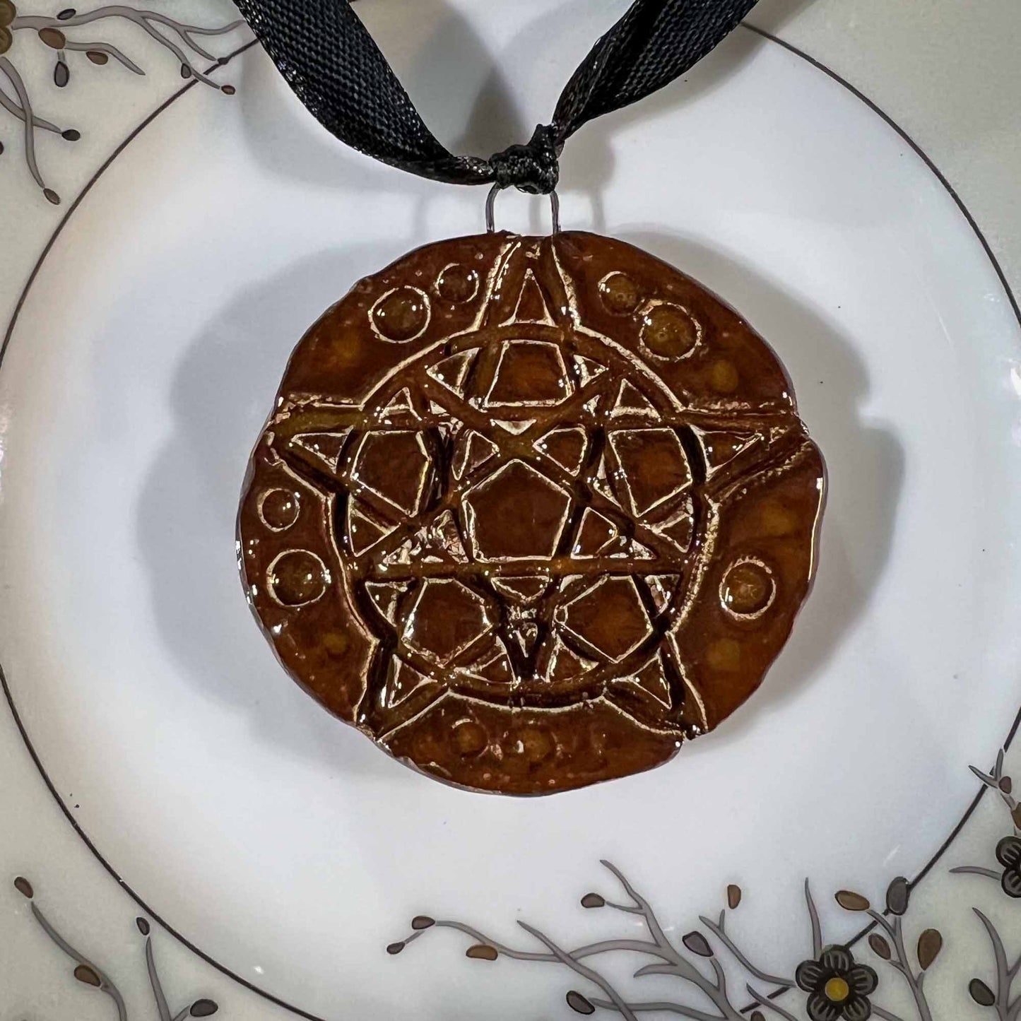 Handmade Double Pentagram Ornament Ceramic