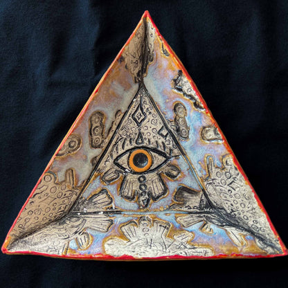 Effervescent Eyes Ceramic Dish Wall Decor; Melasdesign Handmade; sold by artist; one of a kind; wall art; dish; eye; ceramic; wall art; Thomas, WV; Mela's Eye Collection