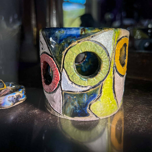 votive holder; tea light holder; Mela's Eye Collection; handmade ceramic