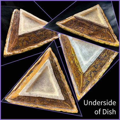 Glaring Illuminati Eye Triangle Ceramic Wall Decor Dish