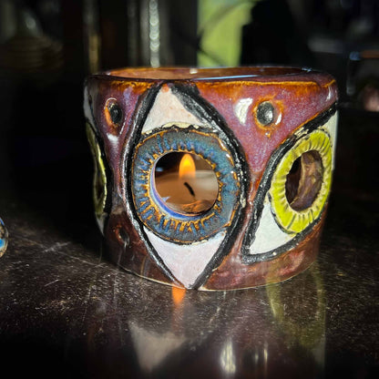 votive holder; tea light holder; Mela's Eye Collection; handmade ceramic