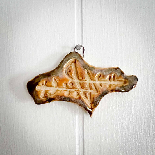 Home Protection Sigil Ceramic Ornament; Melasdesign Handmade; Witchy Workings Collection; protection; hanging decor; small; Thomas WV; witchy shop; small business; 