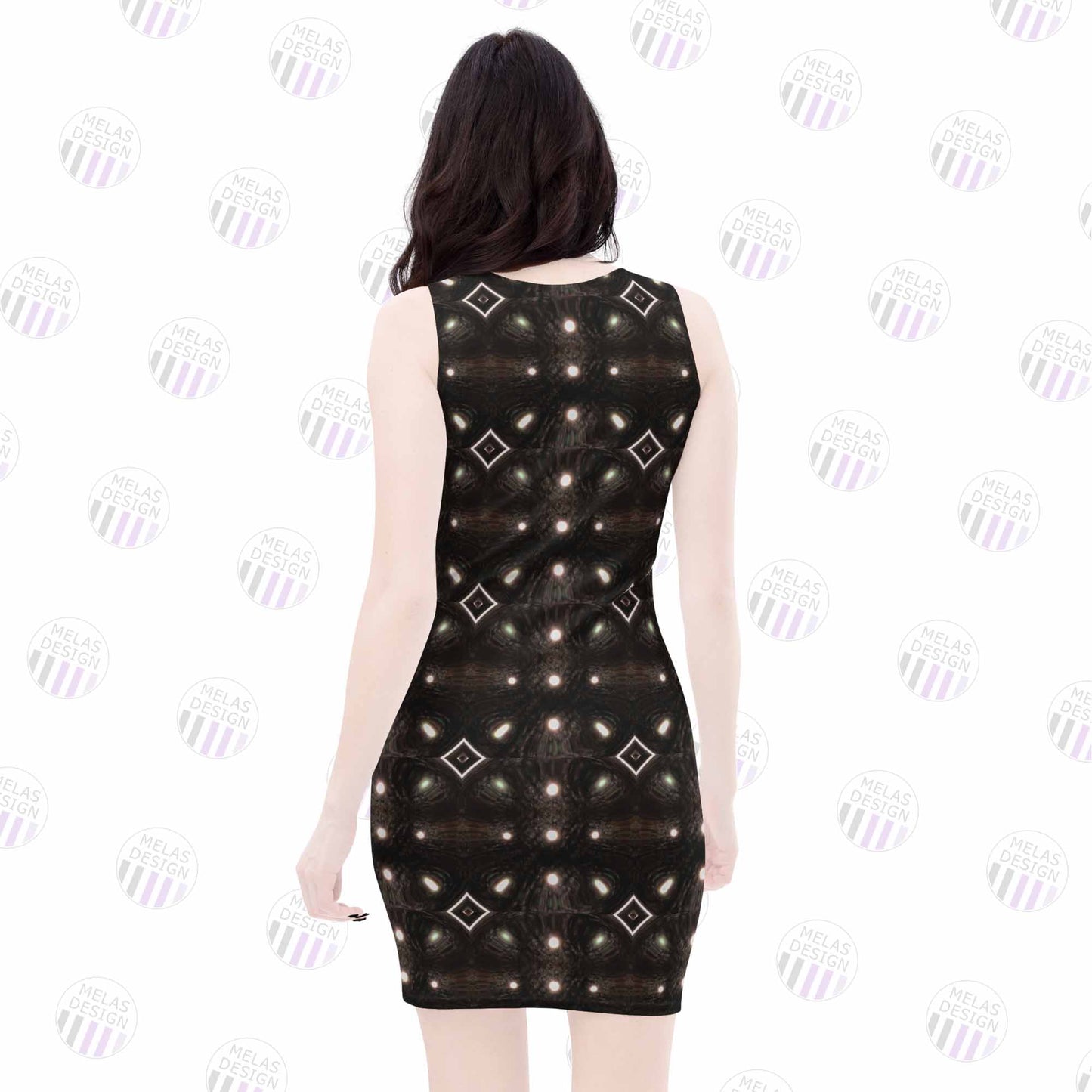 Moon and Diamonds Pattern Body-Con Dress