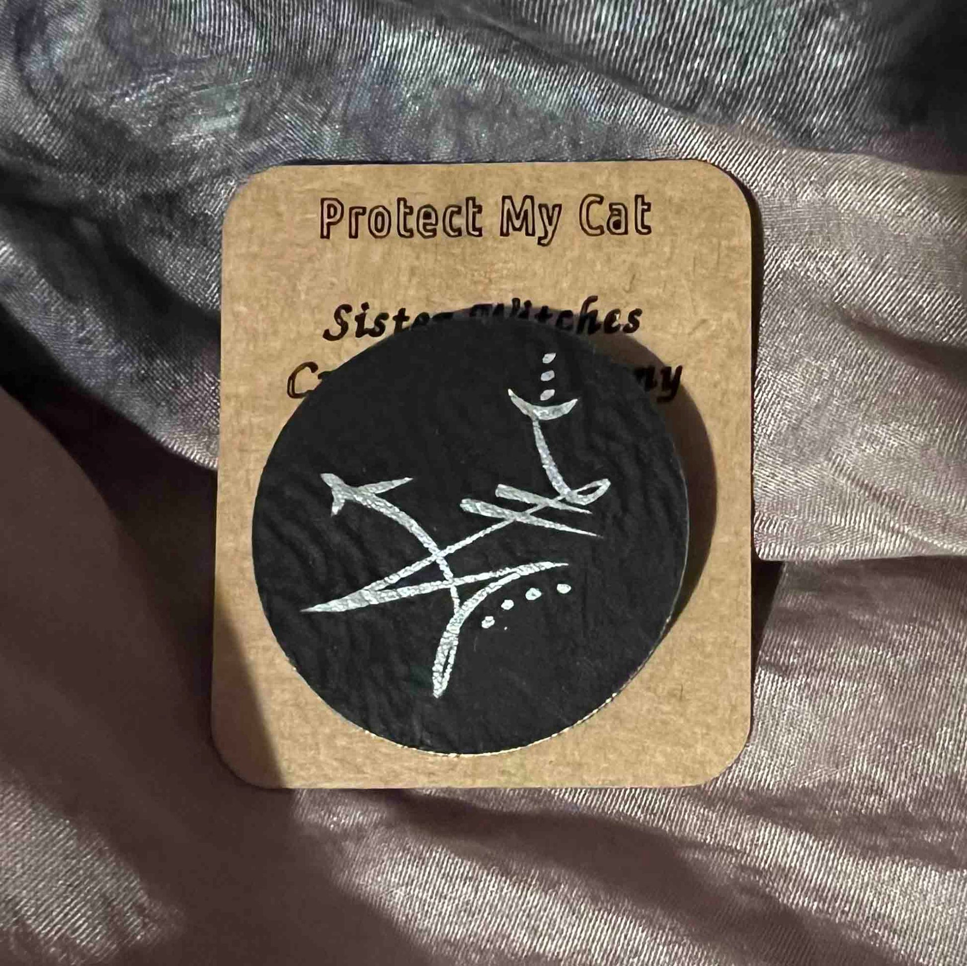Protect My Cat Sigil Pin Pet Protection Amulet; cat; pet; protection; amulet; sigil; charm; Melasdesign; Sister Witches Crafting Company