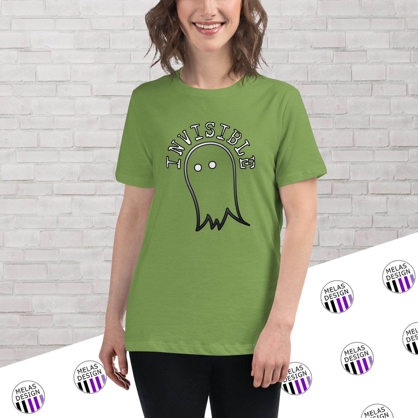 Invisible Ghost Emoji Women's Relaxed T-Shirt