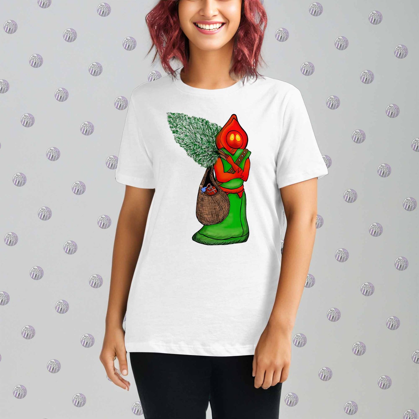 Flatwoods Monster Holiday; Cryptid; Womens Relaxed T-Shirt; White