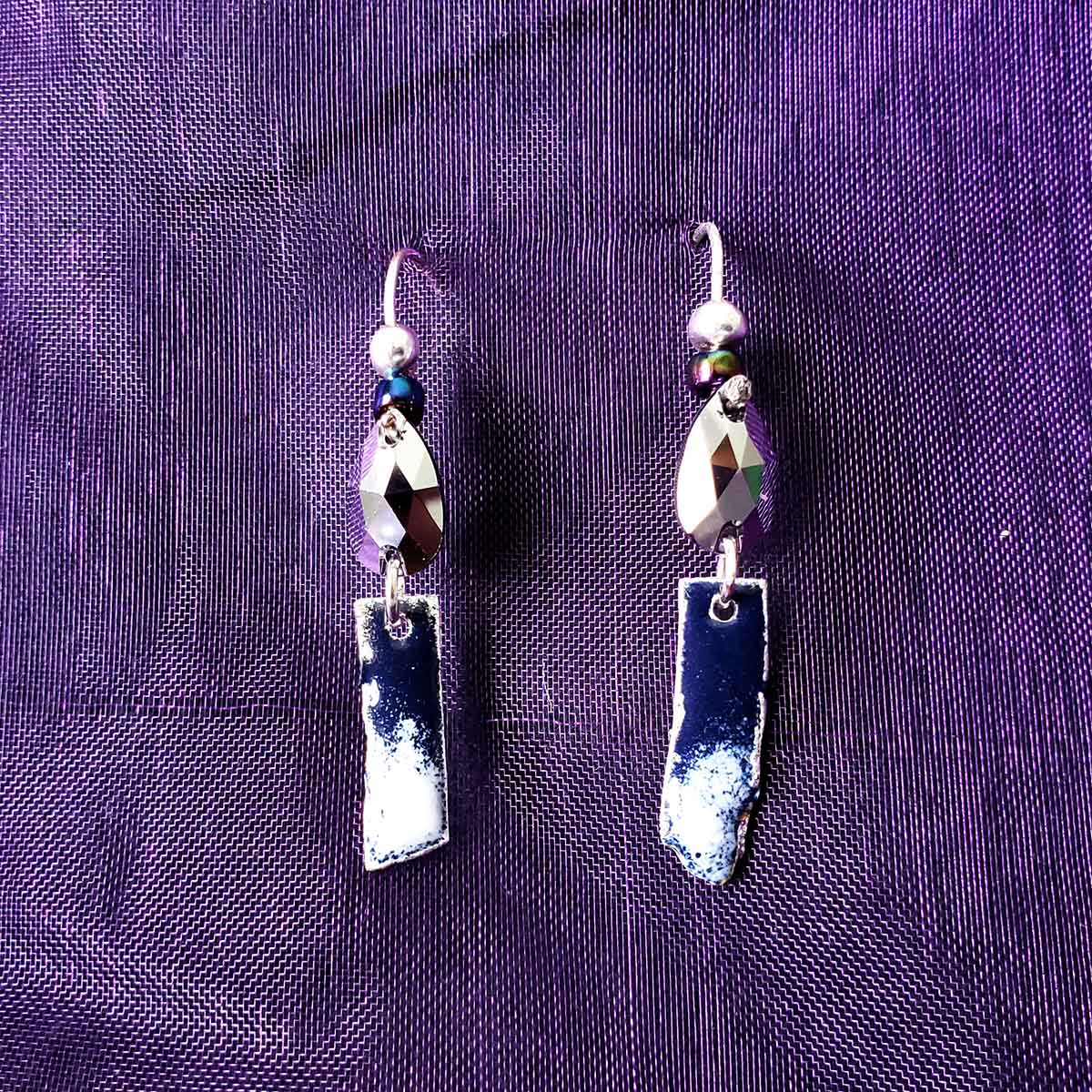 white black earrings; drop; dangle; Melasdesign Handmade Shop; fancy