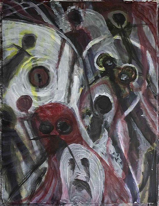 Ghosts and Shadow People; original painting; paranormal art; Melasdesign Handmade Shop; artist Susan Hicks; paranormal design; shadow figure; dark art; original painting