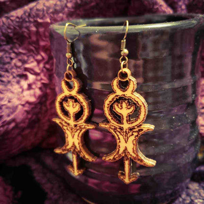God Goddess Earrings; pagan symbol; jewelry; Melasdesign