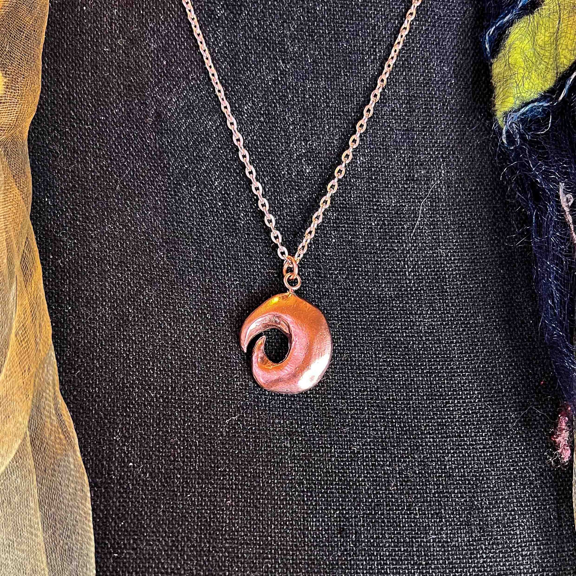 crescent moon necklace; artisan jewelry; alternative; gifts for witches