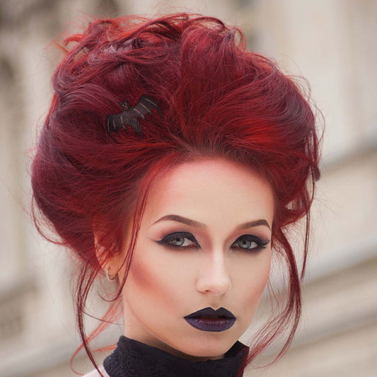 Spooky Bat Barrette Black Gold; hair accessories; Melasdesign Handmade Darkness; Halloween; gothic; witchy; hair accessories;  bats; barrettes; Halloween barrettes