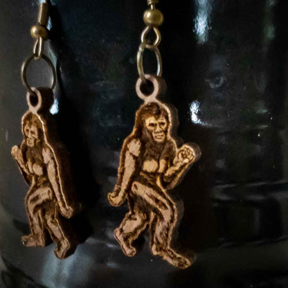 Bigfoot Yeti Sasquatch Cryptid Earrings; Melasdesign Handmade; cryptid jewelry; West Virginia made; yeti earrings; Sasquatch earrings; Bigfoot earrings; Bigfoot jewelry; Sasquatch jewelry; yeti  jewelry