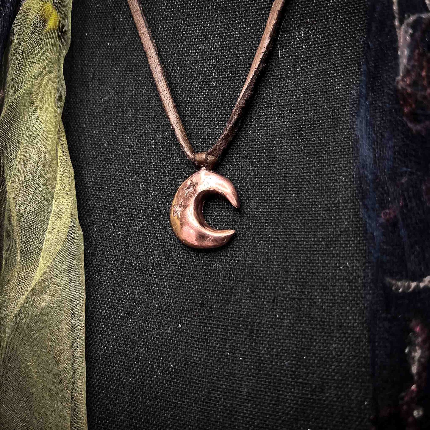 crescent moon necklace; waxing; one of a kind; handmade; west virginia; shop small; gift idea
