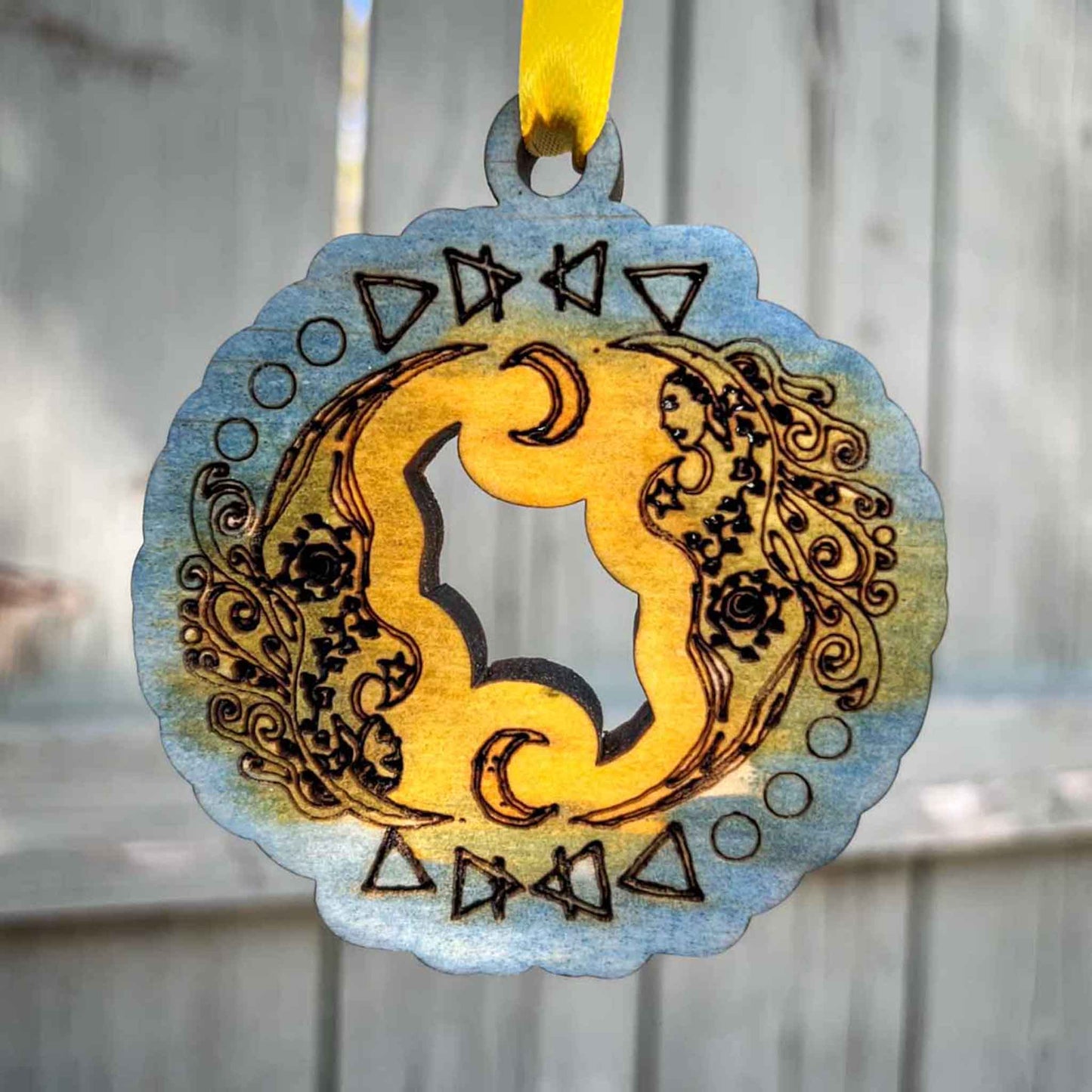 Goddess Moon Elemental Hanging Decor; pagan ornament; witchy home decor accent; hanging decor; earth goddess; witch aesthetic