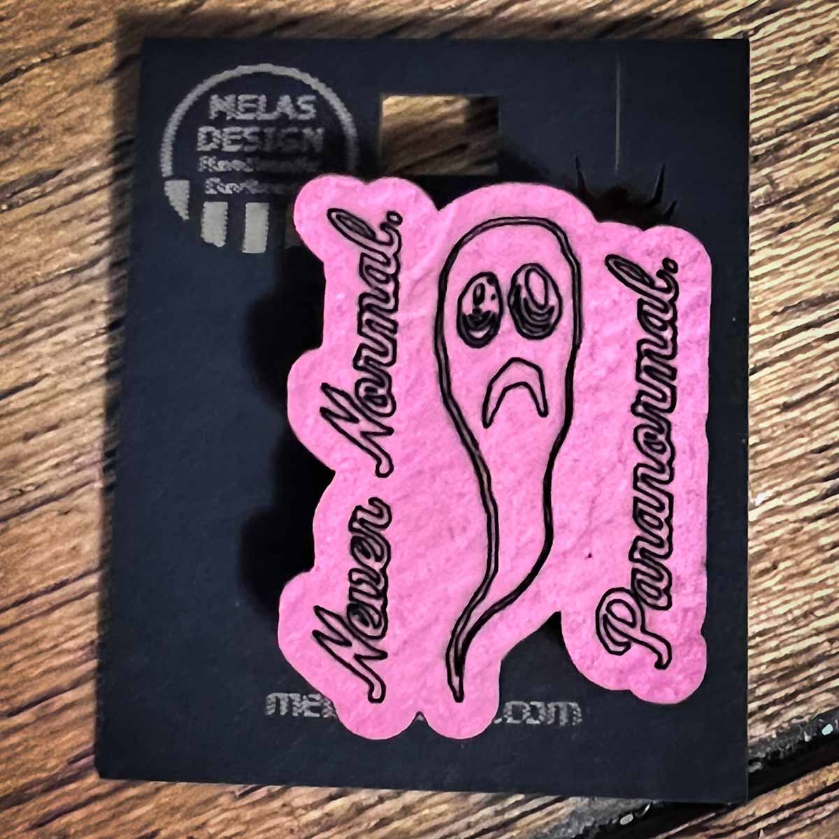 Never Normal Paranormal Ghost Pin; funny; Halloween; backpack pin; purse pin; jacket pin; ghost gift; pinback button; Melasdesign