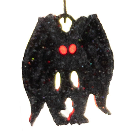 Mothman Cryptid Purse Charm with Red Eyes