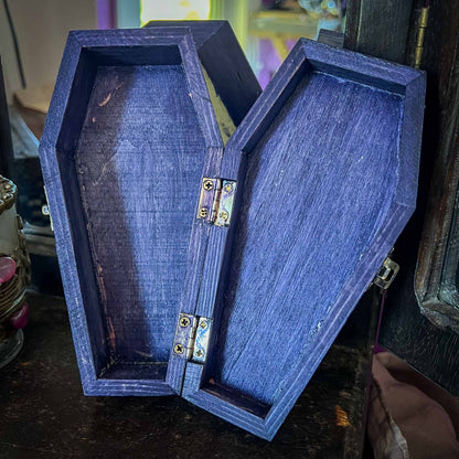 Fall Colors Purple Spiderweb Coffin Box Hinged