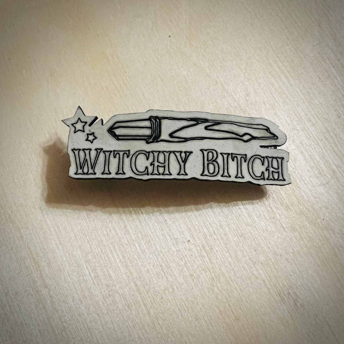 Witchy Bitch Wand Barrettes French Style