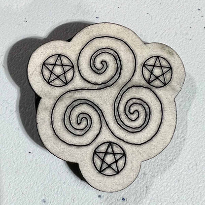 Triskele Pentagram Protection Pin