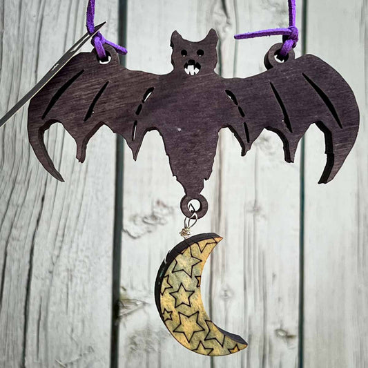 Bat Ornament Hanging Decor; bat decor; bats; hanging decor; ornament; Melasdesign Handmade Darkness; affordable handmade; witchy; Halloween 