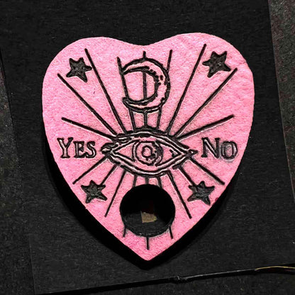 Ouija Planchette Yes No Pin; Melasdesign Handmade Darkness; pinback button; fashion accessory; gothic; witchy