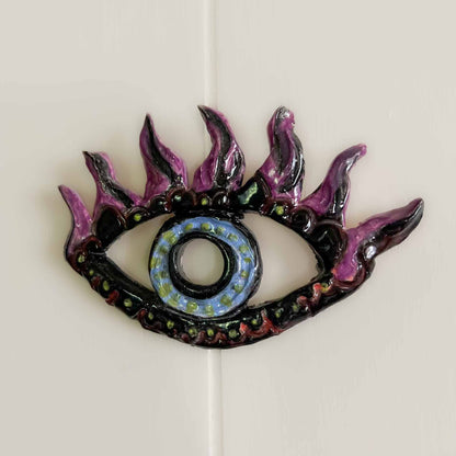Melas Ceramic Eye Wall Art Black Blue Purple