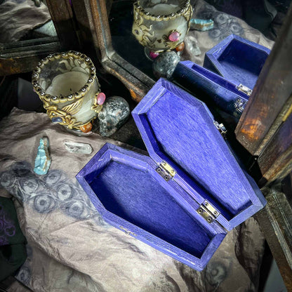 Fancy Purple Gothic Coffin Boxes Hinged