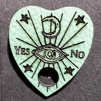 Ouija Planchette Yes No Pin; Melasdesign; occult; magic; spirit board; accessories