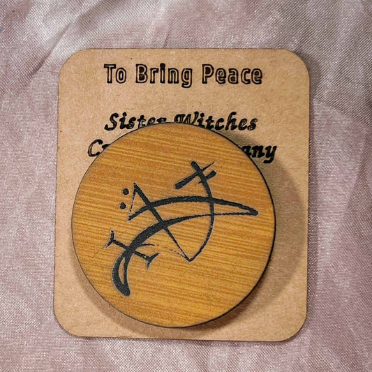 To Bring Peace; Sigil Pin; Melasdesign Handmade; Sister Witches Crafting Company; Witchy Workings Collection; Thomas WV
