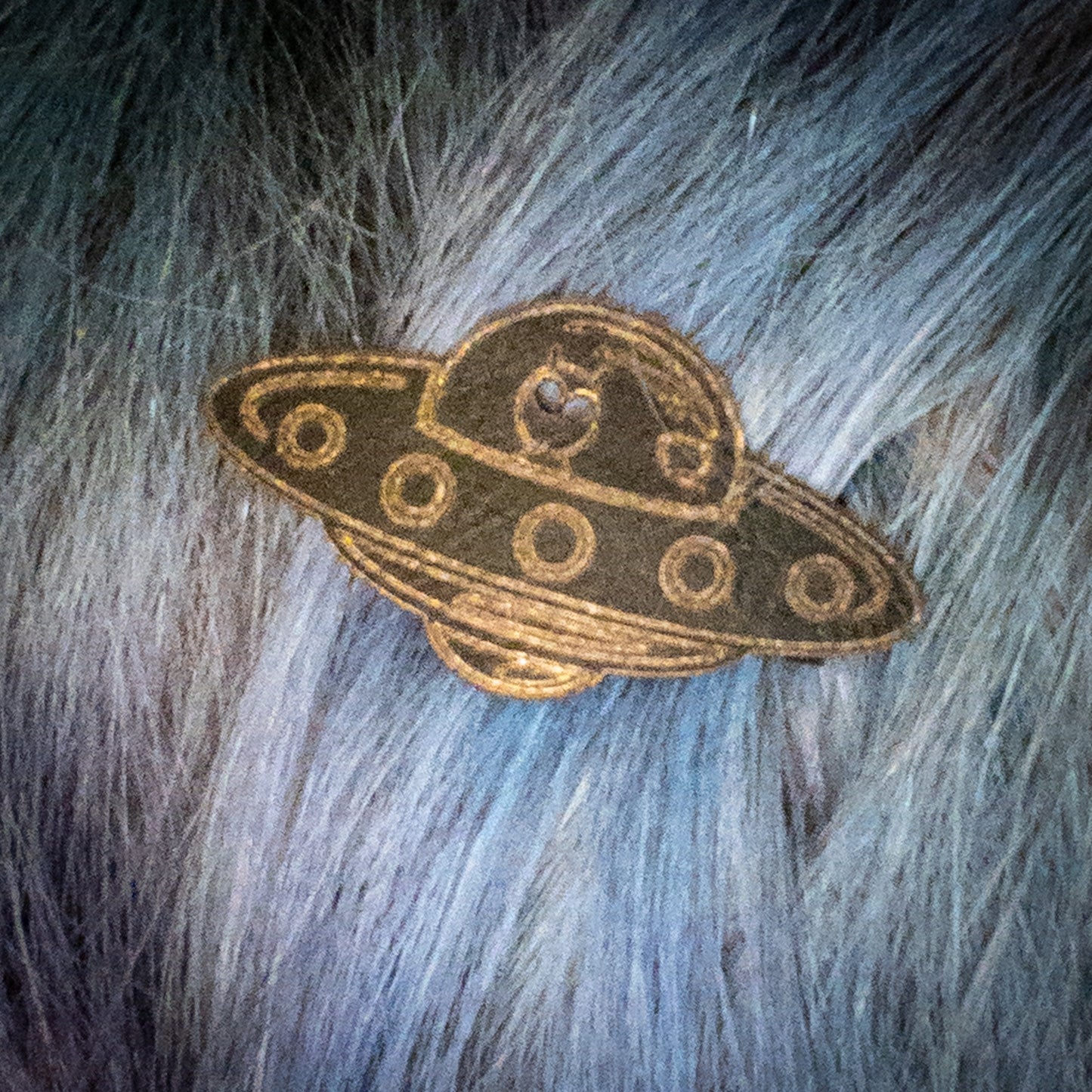 Alien UFO Barrette Sci-fi Leatherette Hair Clip