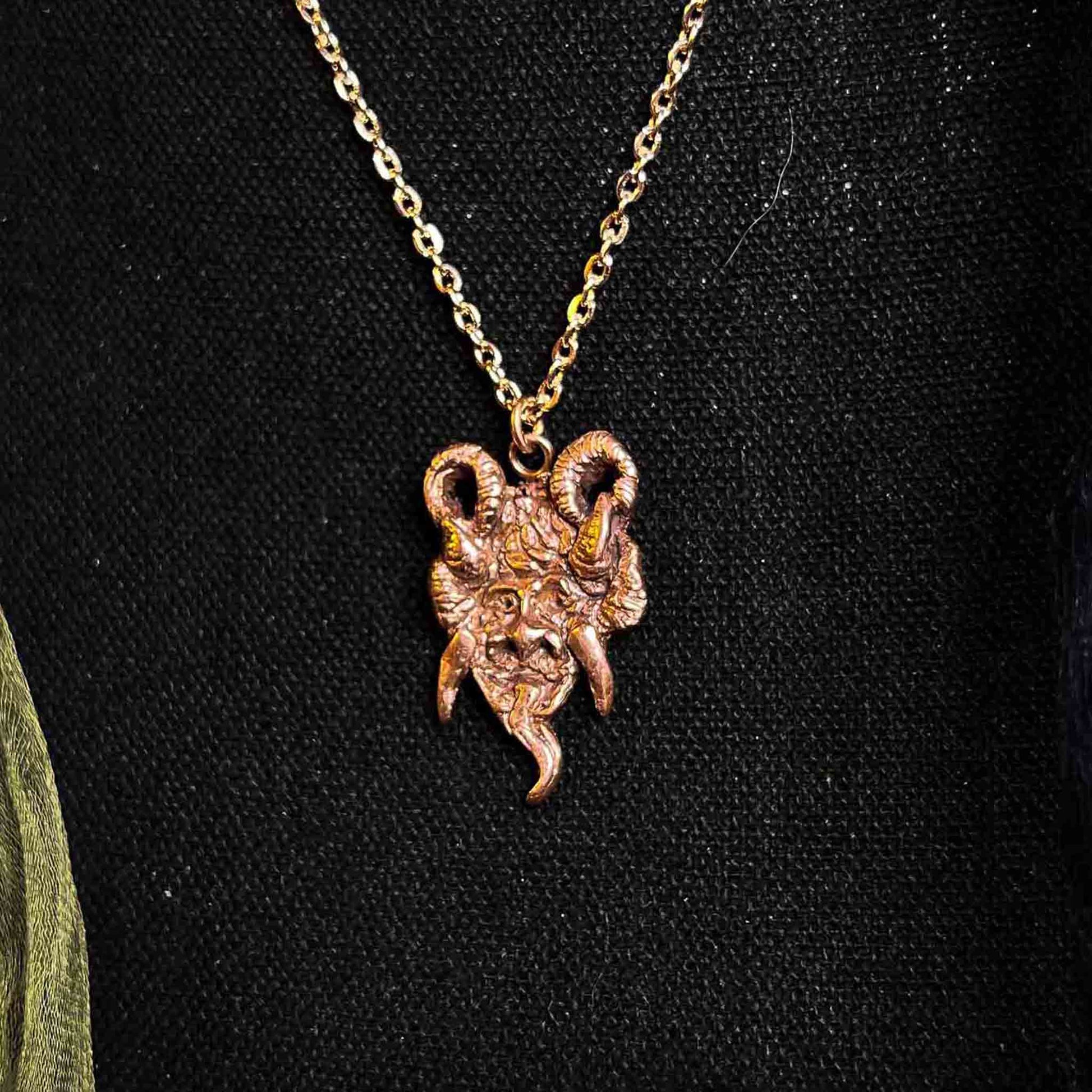 copper Krampus pendant