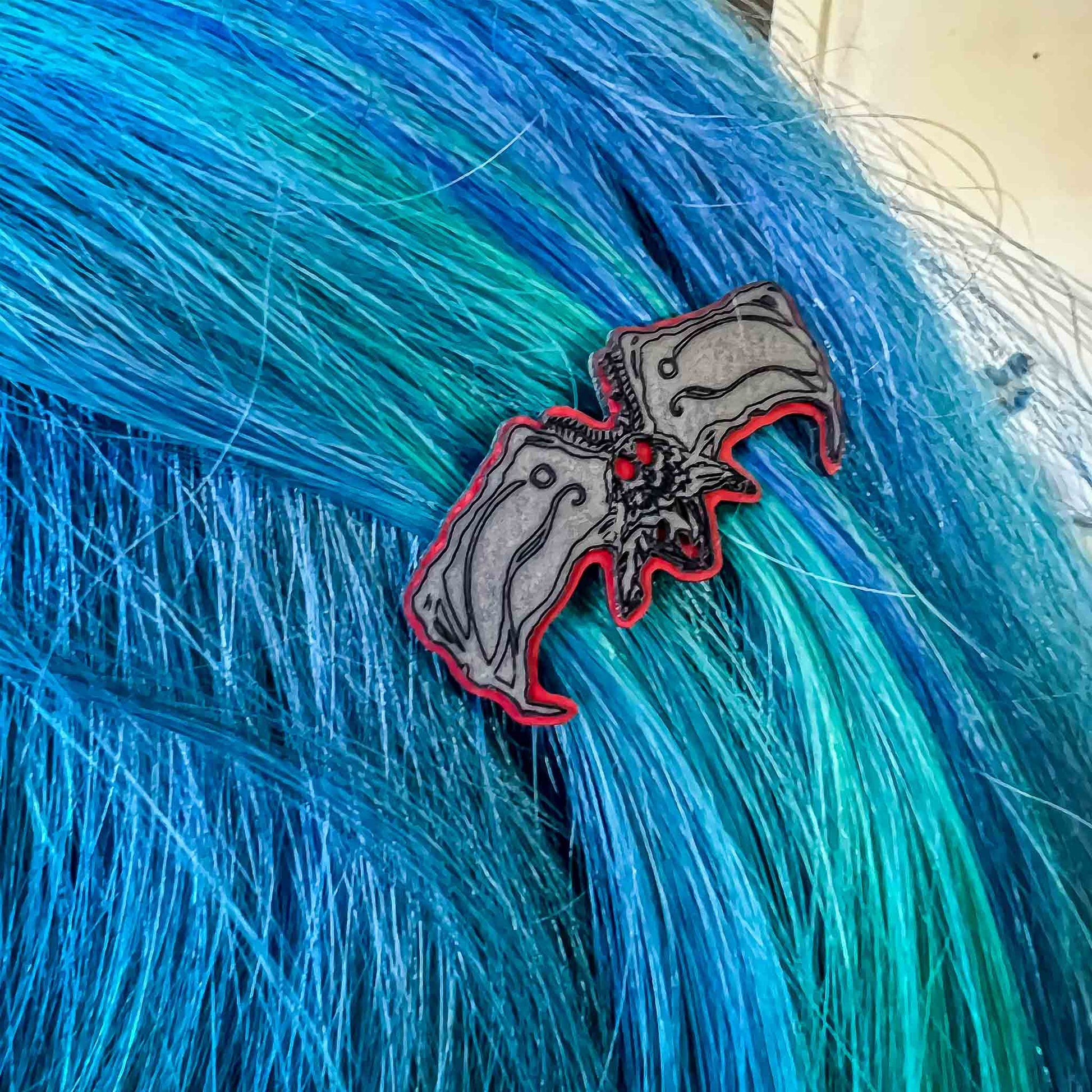 Mothman; hair accessories; small; french barrette; Melasdesign; Cryptid Collection; flying Mothman