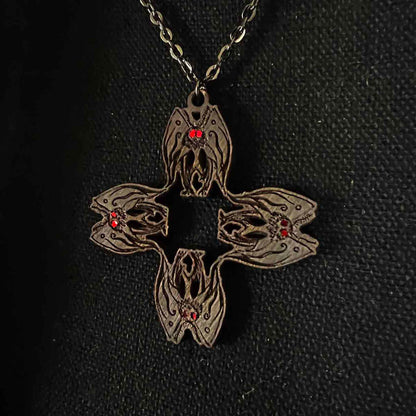 alternative jewelry; mothman; pendant; necklace; folklore; monster; sci-fi; gift idea; legend; 