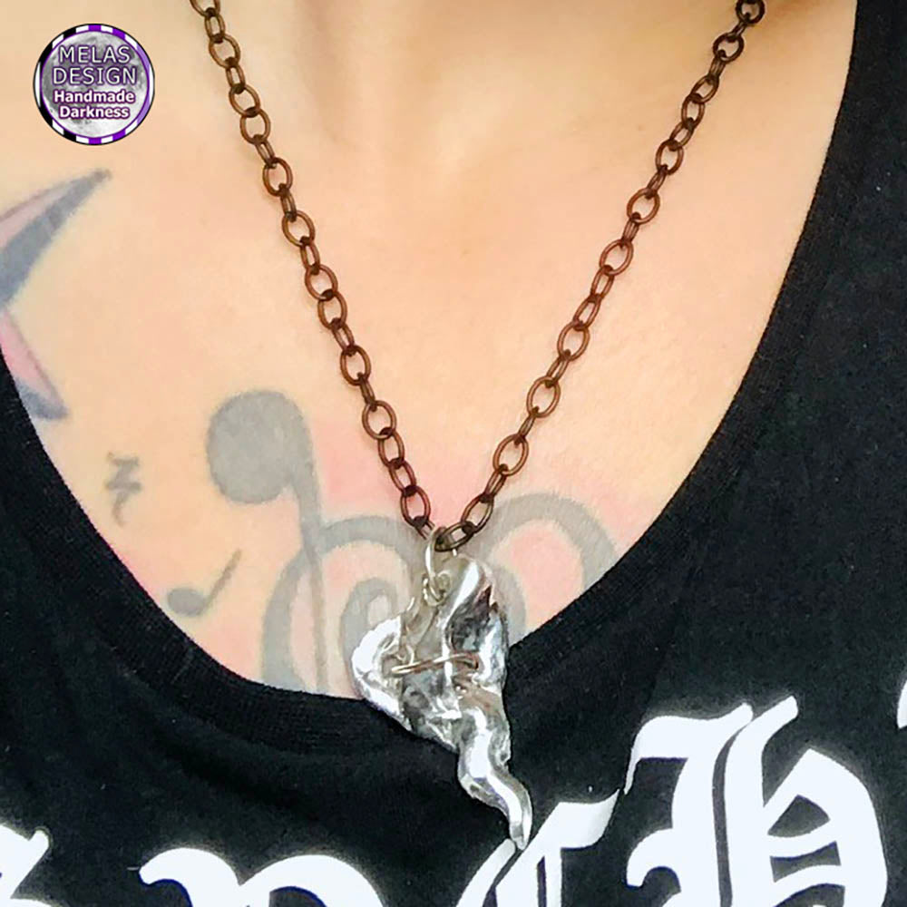 gothic heart; necklace; pendant; handmade; silver; Melasdesign Handmade Darkness