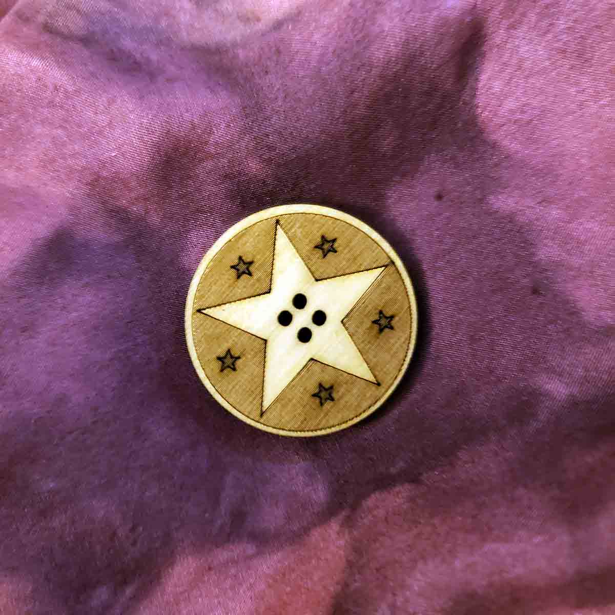 round star buttons; made in USA; wood; wooden; Melasdesign Handmade Shop