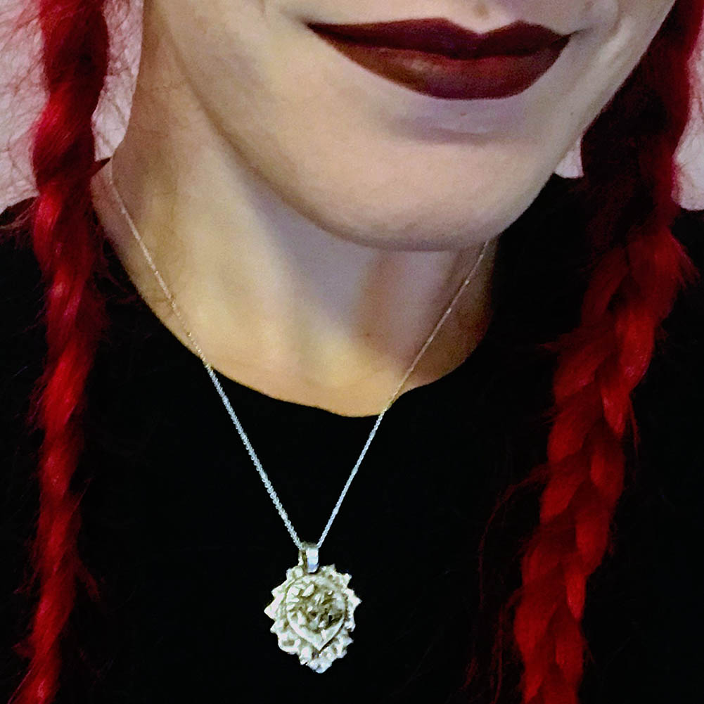 gothic jewelry; amulet; silver; handmade; sacred nothing necklace