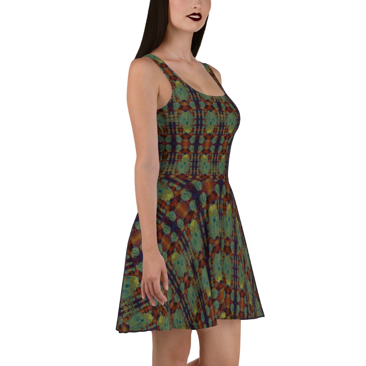 Melasdesign; Witchy Gothic Clothes Collection; skater dress; glowing skulls; punk; goth; short dress; sleeveless