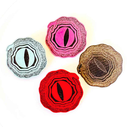 Snake Eye Ouroboros Pin; Melasdesign Handmade Darkness; cryptid collection; fashion accessories; affordable gifts; infinity symbol