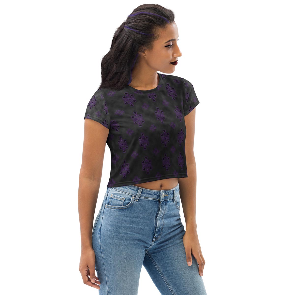 Witchy Ombre Cloudy Crop Tee; Melasdesign; alternative; pagan; gothic; witchy; occult; fashion; top; crop; 